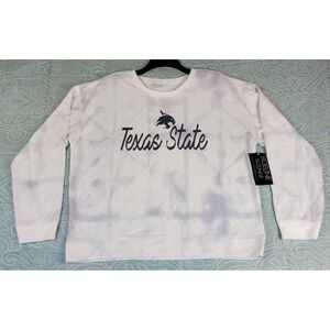 Texas State Bobcats Tie Dye Crewneck French Terry Sweatshirt Womens M Loungewear